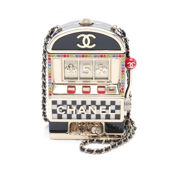 Chanel CHANEL Slot Machine Coco Mark Camellia No.5 Shoulder Bag Resin Metal W... - Picture 2 of 5